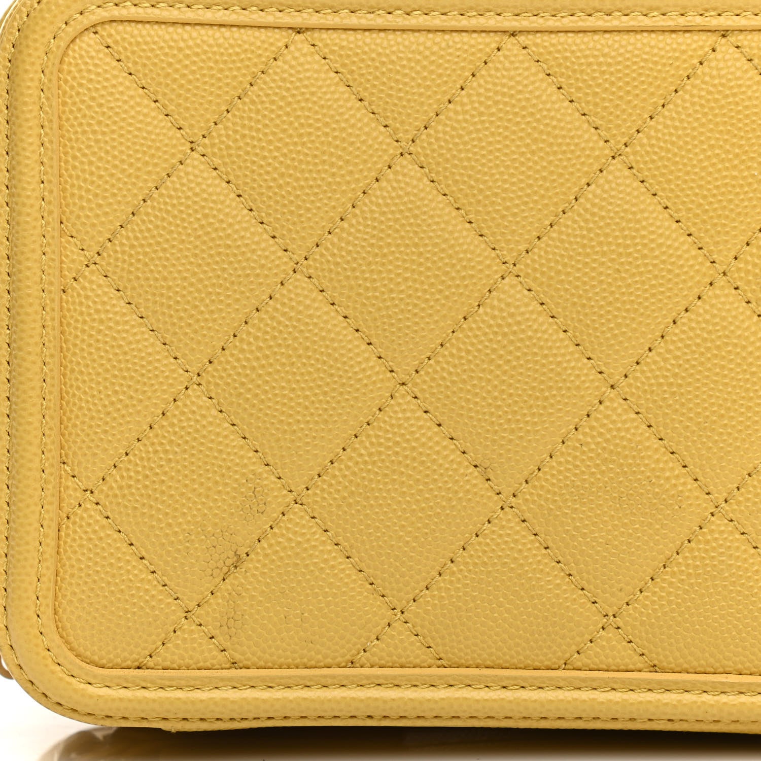 Chanel Caviar Quilted Small CC Filigree Vanity Case Yellow 11 of 11