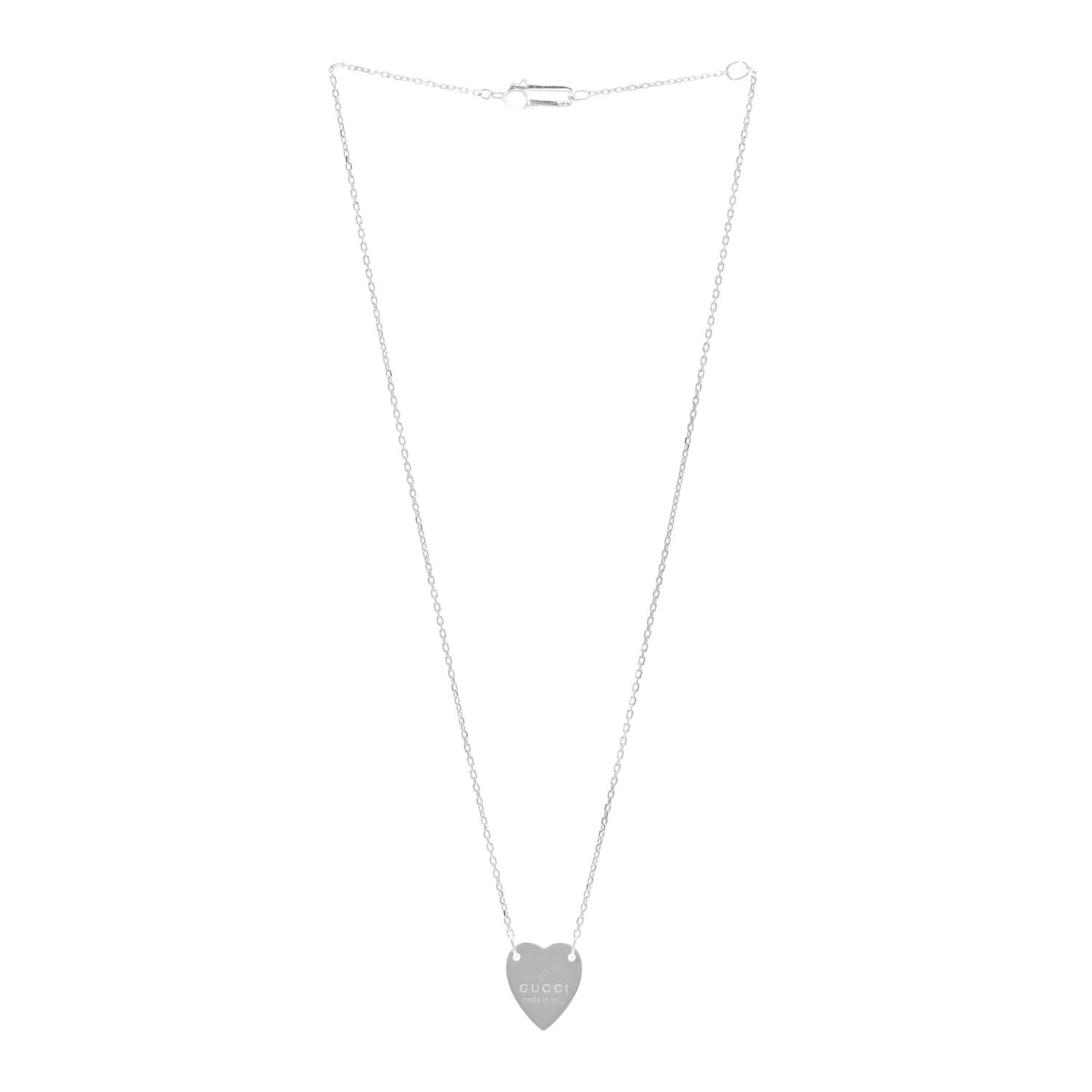 Gucci Sterling Silver Trademark Heart Pendant Necklace 3 of 4