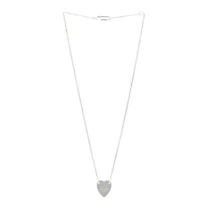 Gucci Sterling Silver Trademark Heart Pendant Necklace 3 of 4