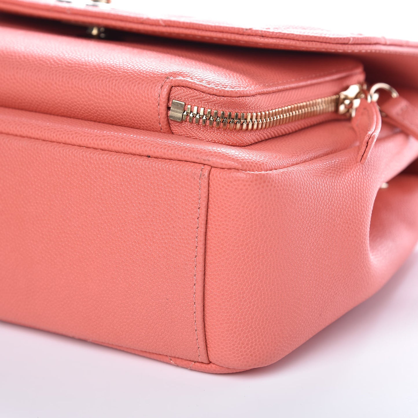 Caviar Quilted Small Business Affinity Flap Coral