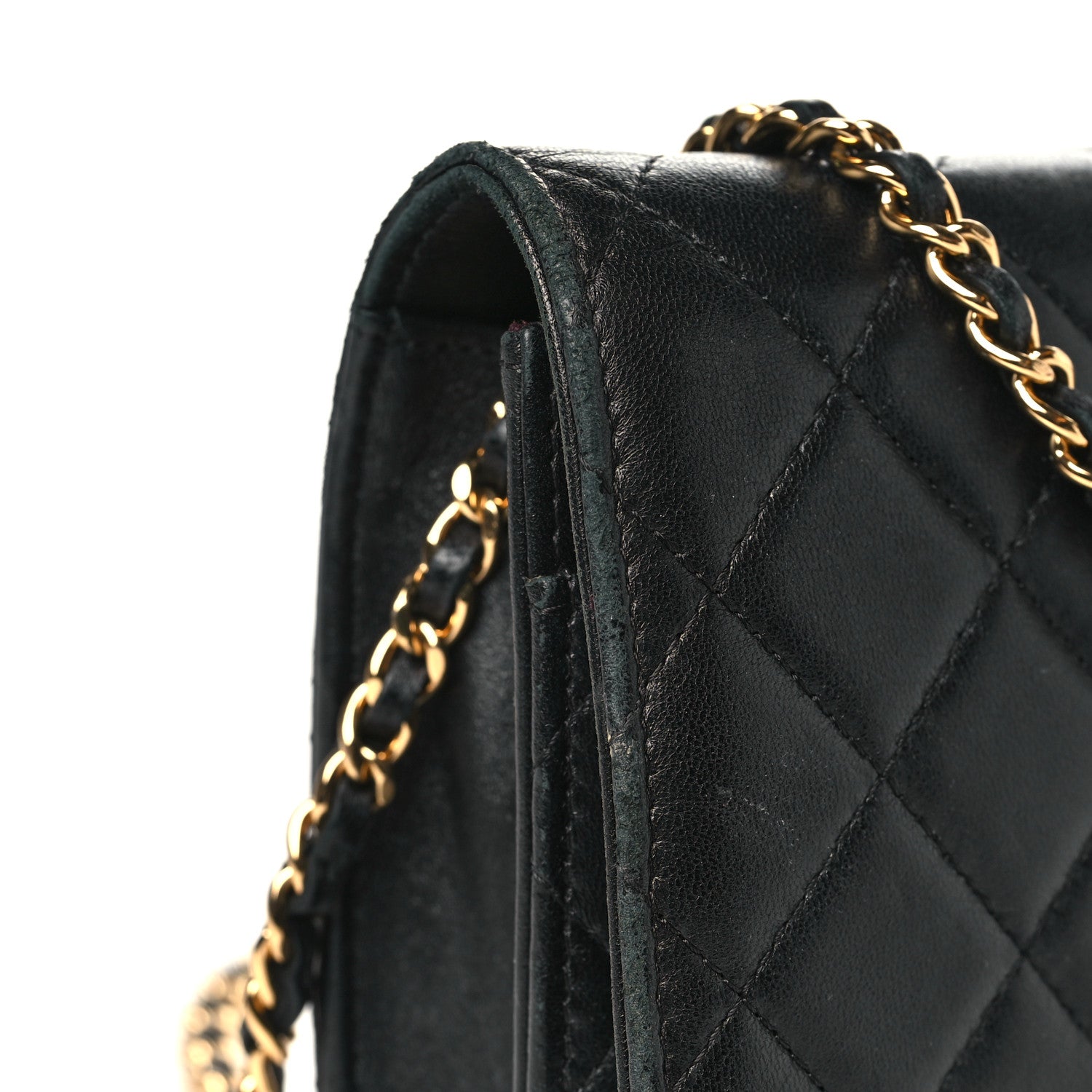 Chanel Lambskin Quilted Wallet On Chain WOC Black 19 of 20