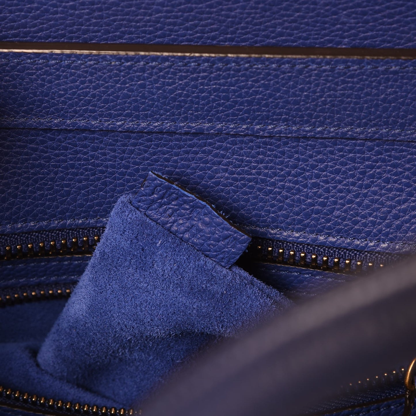 Drummed Calfskin Micro Luggage Indigo