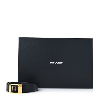 Saint Laurent Lacquered Calfskin La 66 Buckle Belt 90/36 Black 6 of 6