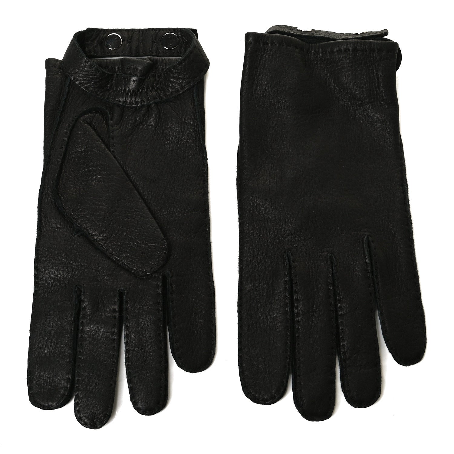 Hermes Calfskin Gloves 9 Black 2 of 4