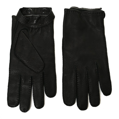 Hermes Calfskin Gloves 9 Black 2 of 4