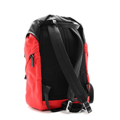 Prada Tessuto Nylon Montagna Double Buckle Backpack Red Black 3 of 10