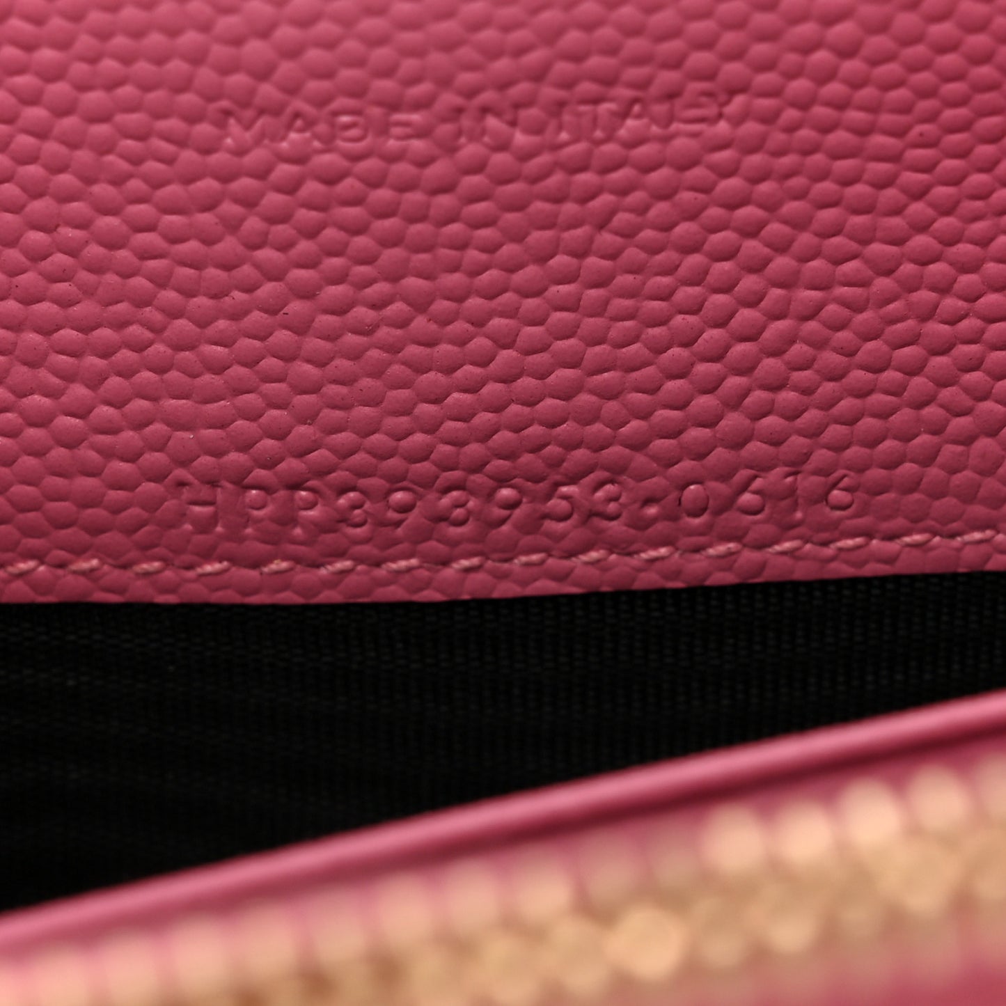 Grain De Poudre Matelasse Chevron Monogram Envelope Chain Wallet Indian Pink