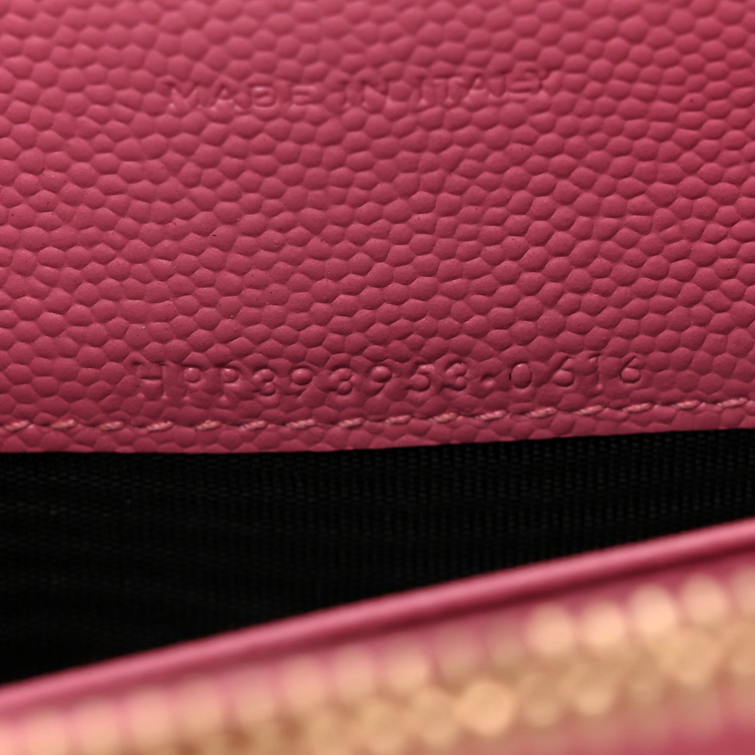 Saint Laurent Grain De Poudre Matelasse Chevron Monogram Envelope Chain Wallet Indian Pink 8 of 11