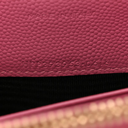 Saint Laurent Grain De Poudre Matelasse Chevron Monogram Envelope Chain Wallet Indian Pink 8 of 11