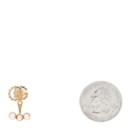 Gucci 18K Yellow Gold Pearl Single GG Running Earring 2 of 4