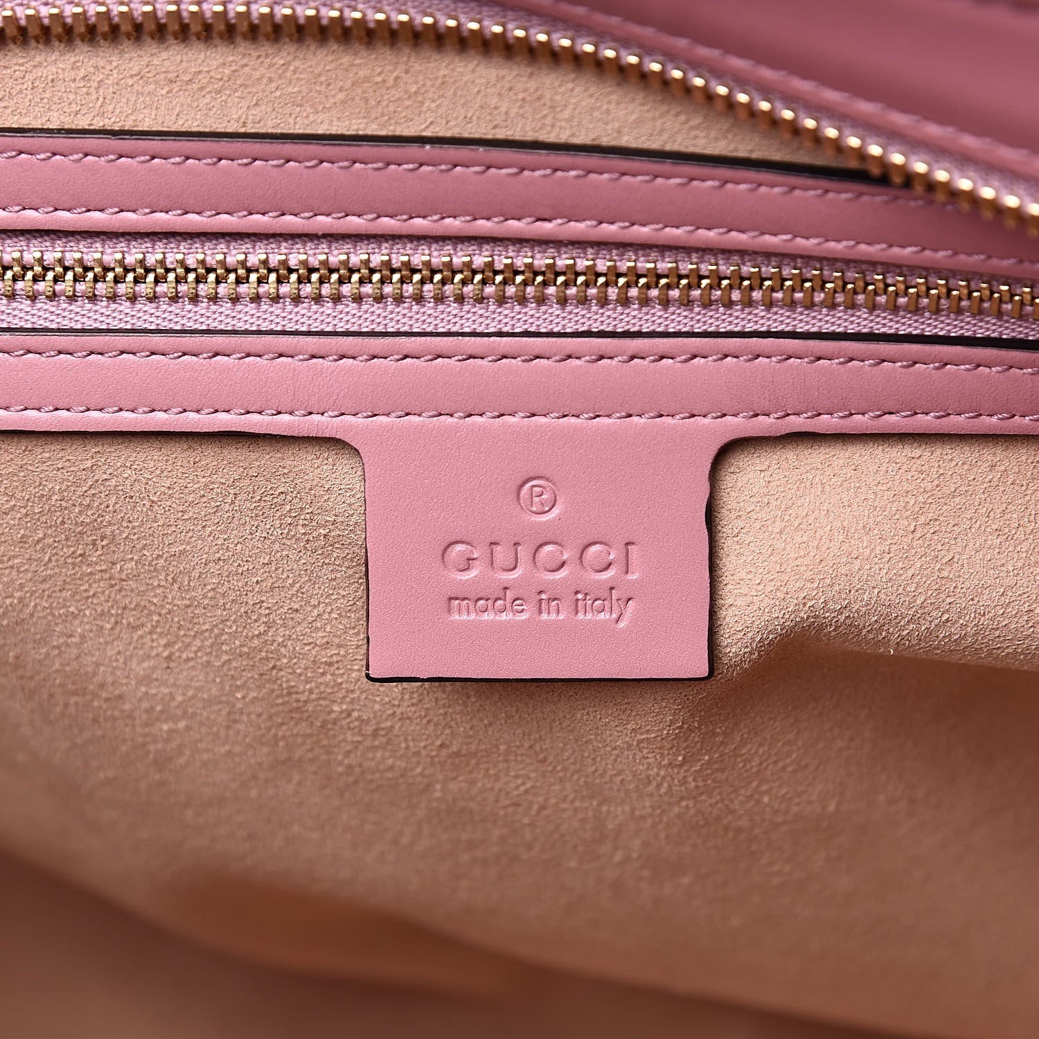 Gucci Guccissima Signature Small Zippered Bucket Tote Rose Baby Candy 6 of 10