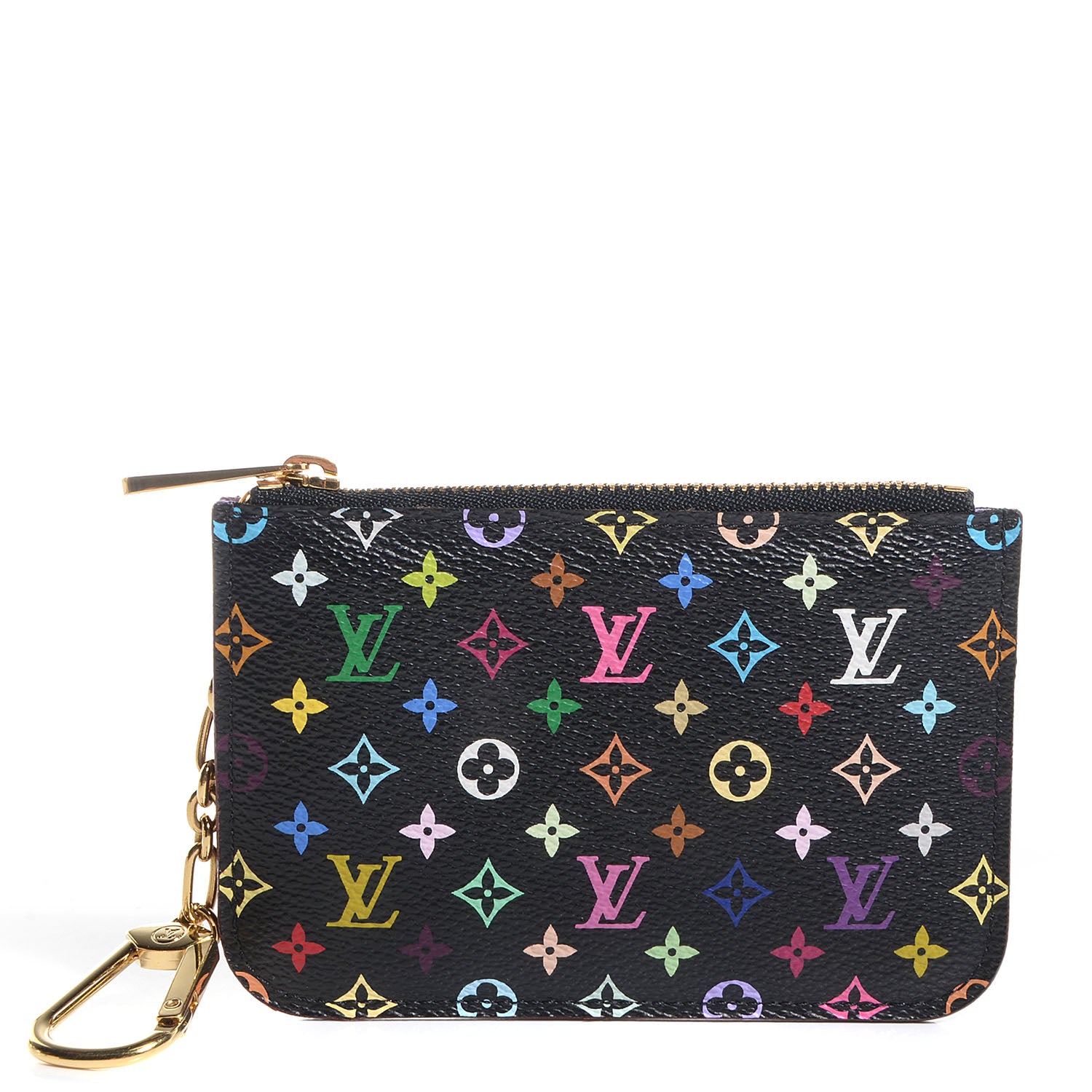 Louis Vuitton Monogram Multicolor Key Pouch Black Violet 1 of 8