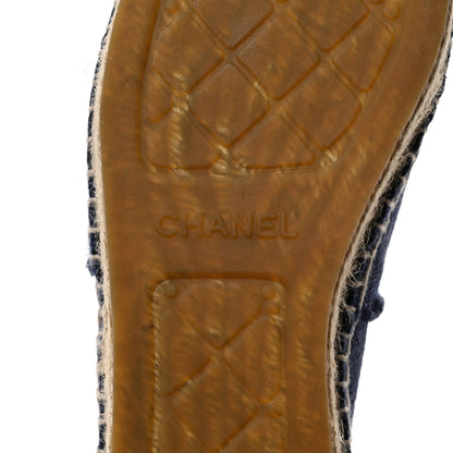 Chanel Denim Toile CC Espadrilles 40 Navy Black 7 of 8