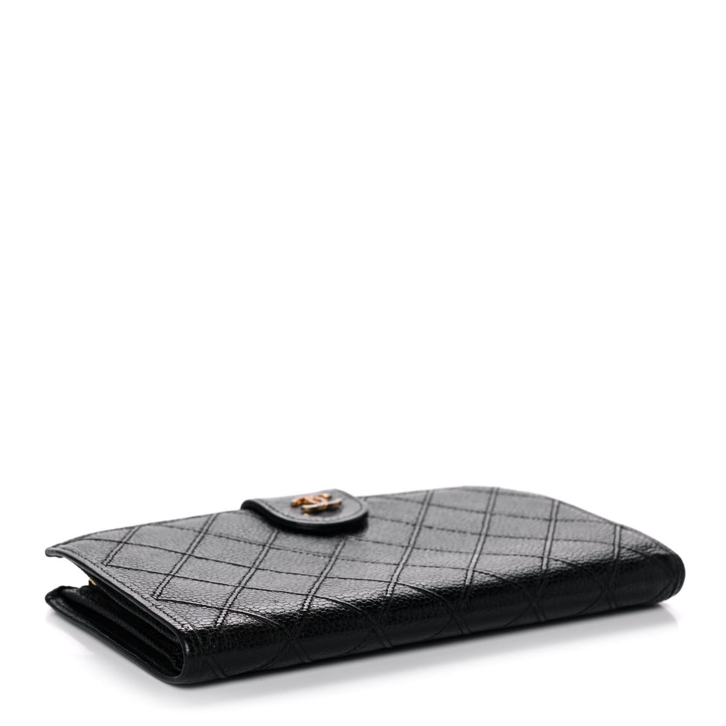 Caviar Stitched French Wallet Black