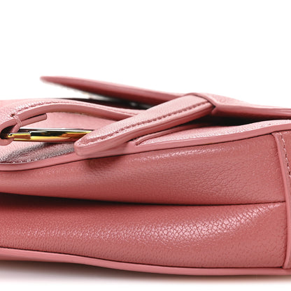 Christian Dior Goatskin Micro Saddle Bag With Strap Coral Powder 10 of 11