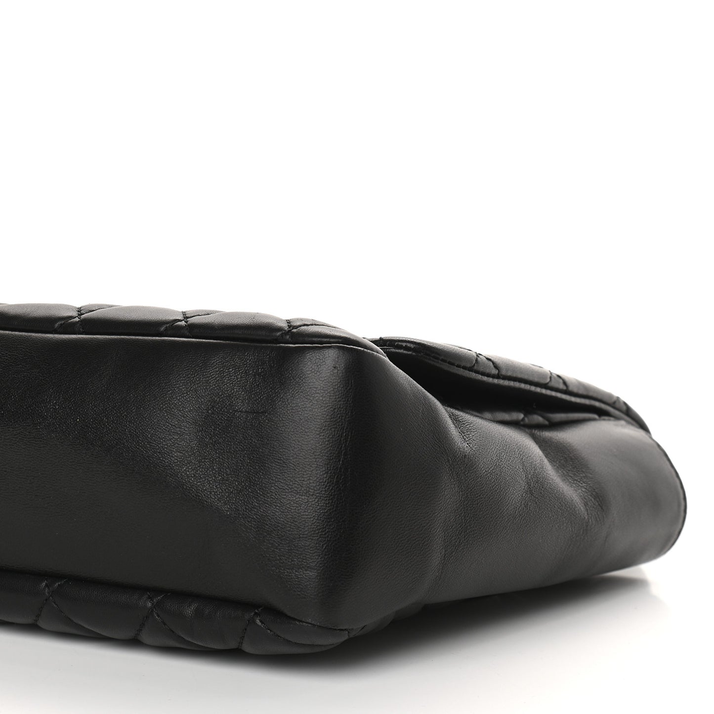 Lambskin Quilted Jumbo Coco Rain Flap Black