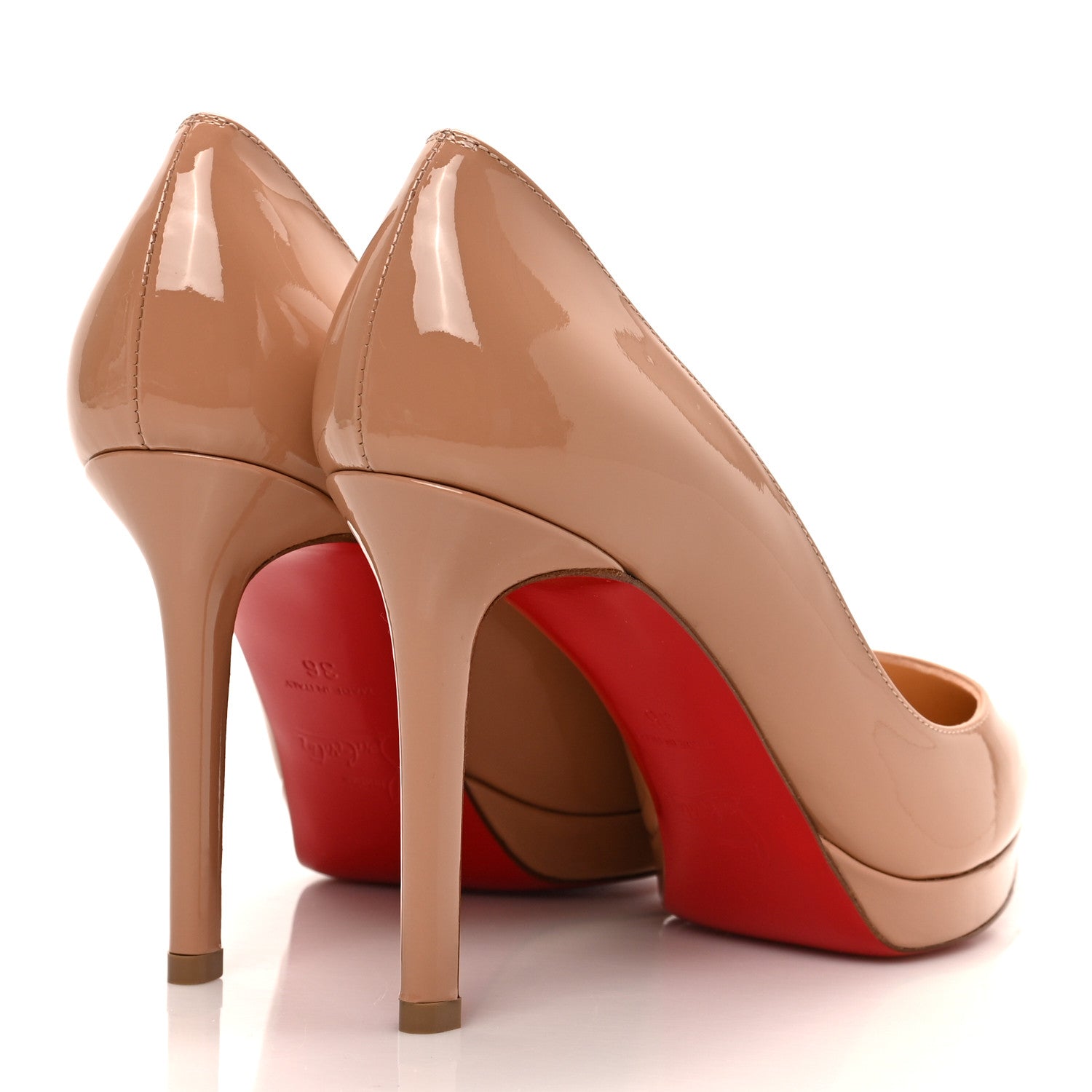 Christian Louboutin Patent Pigalle Plato 100 Pumps 36 Nude 4 of 7