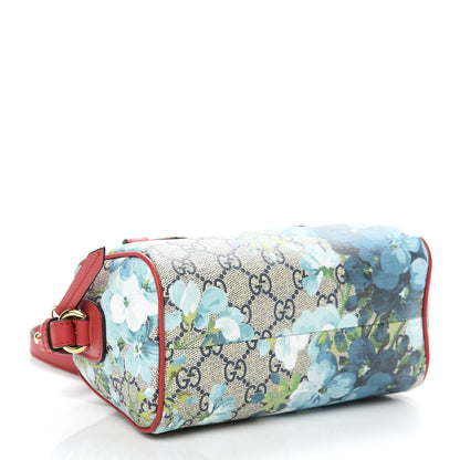 Gucci GG Supreme Monogram Blooms Mini Boston Navy Blue Hibiscus 4 of 10