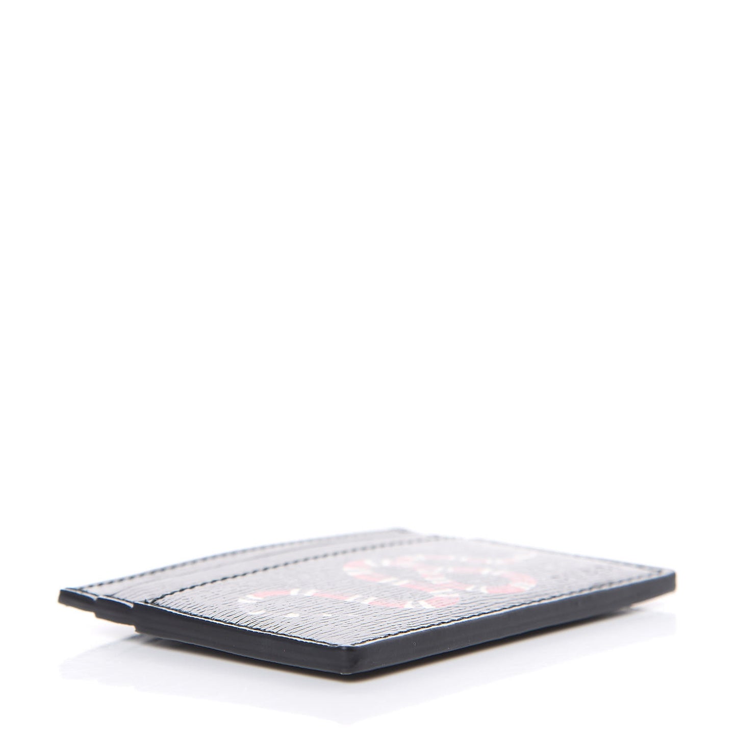 Calfskin Kingsnake Card Holder Black