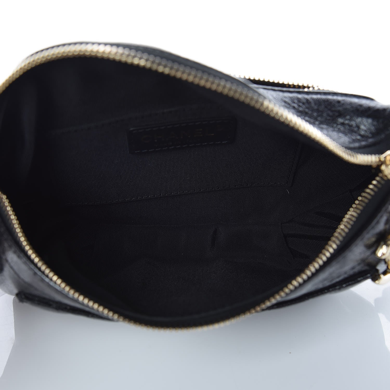 Chanel Crumpled Glazed Lambskin Quilted Waist Bag Fanny Pack Black 7 of 9