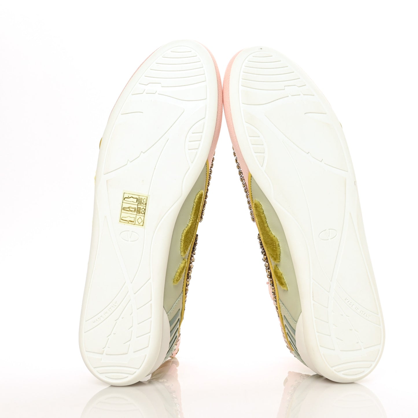Calfskin Crystal Mesh Knit Cutout Odissey Sock Sneakers 37 Water Rose