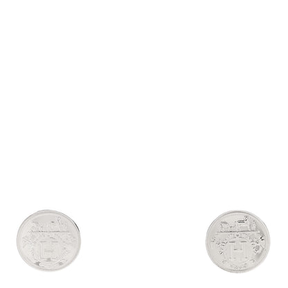 Hermes Sterling Silver TPM Ex-Libris Earrings 1 of 6