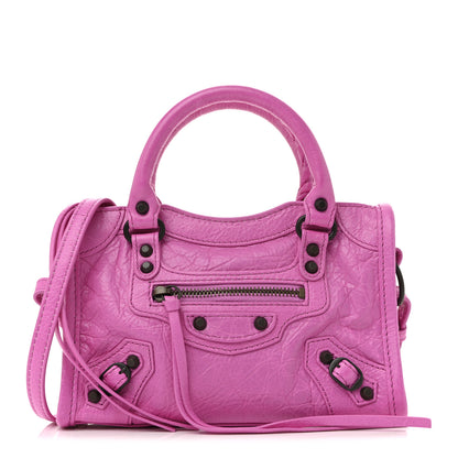 Balenciaga Agneau Arena Classic Hardware Nano Le City White Fuchsia 1 of 12