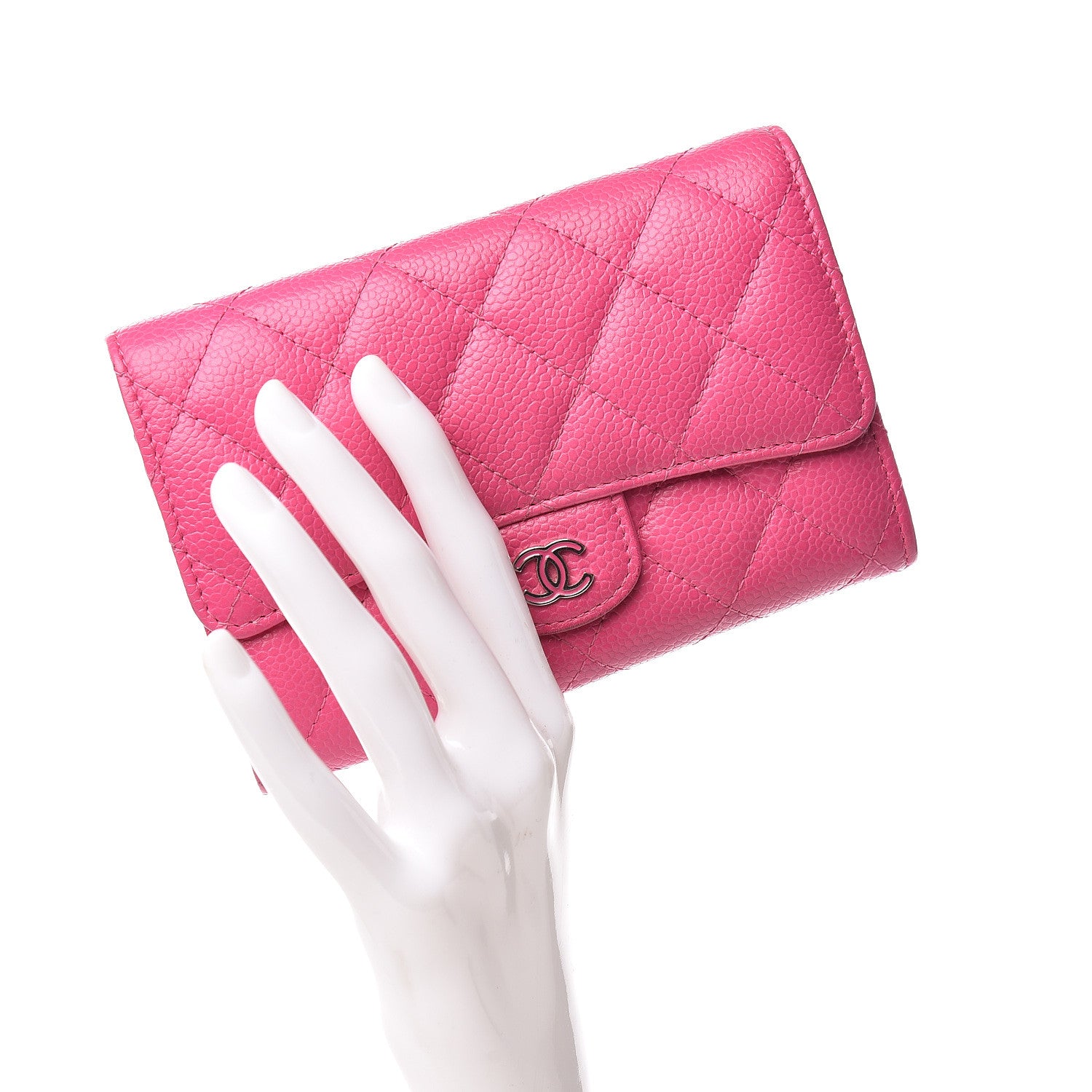 Chanel Caviar Quilted Small Flap Wallet Pink 2 of 13
