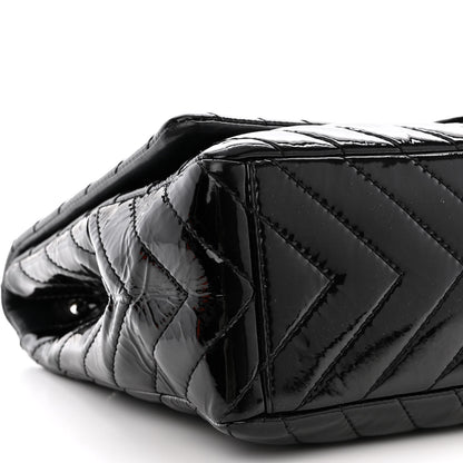 Chanel Patent Chevron Quilted Maxi Single Flap Black 10 of 13