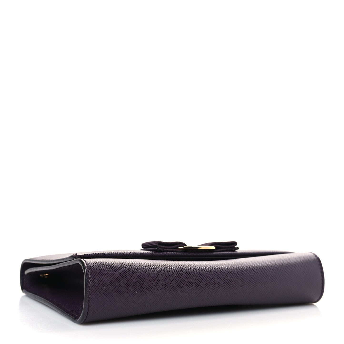 Printed Calfskin Vara Bow Chain Flap Crossbody Purple