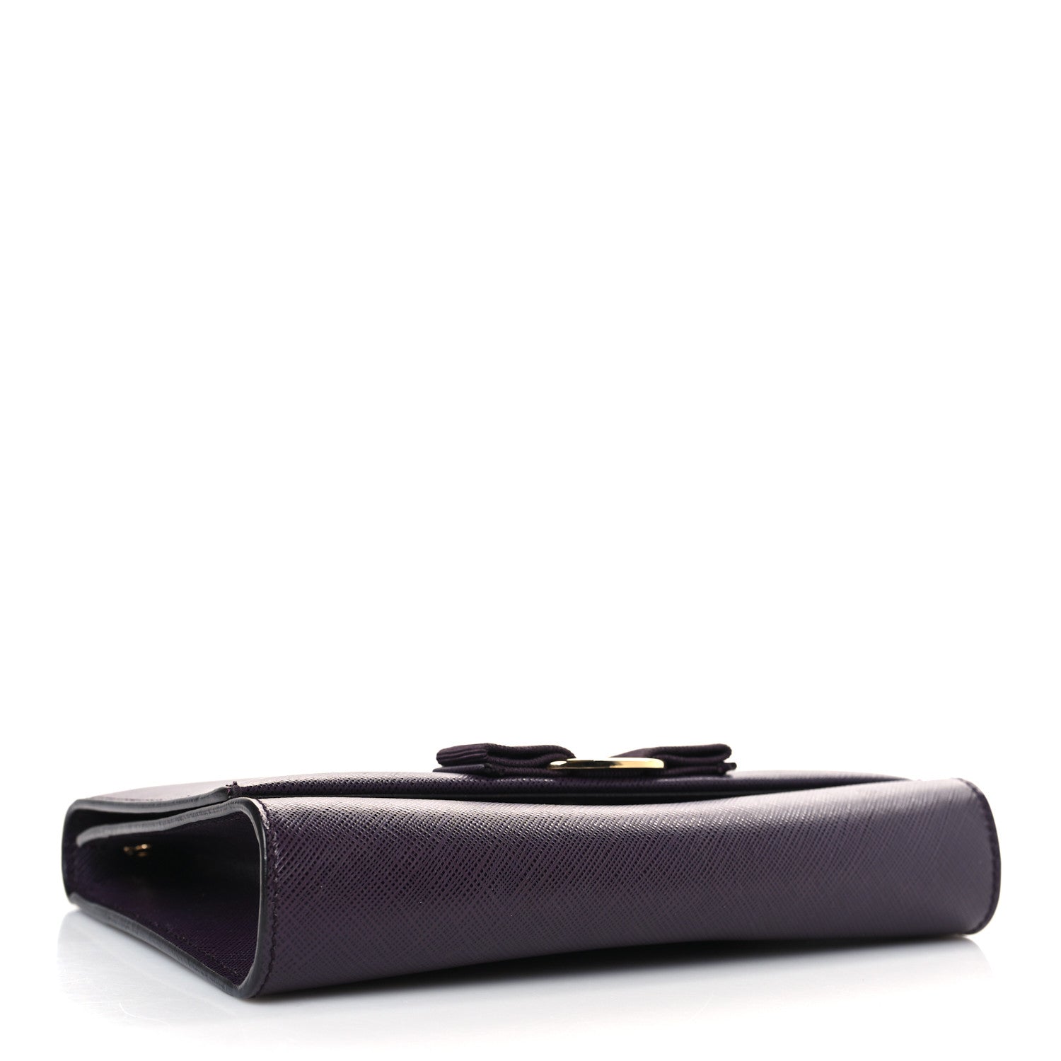 Salvatore Ferragamo Printed Calfskin Vara Bow Chain Flap Crossbody Purple 4 of 9