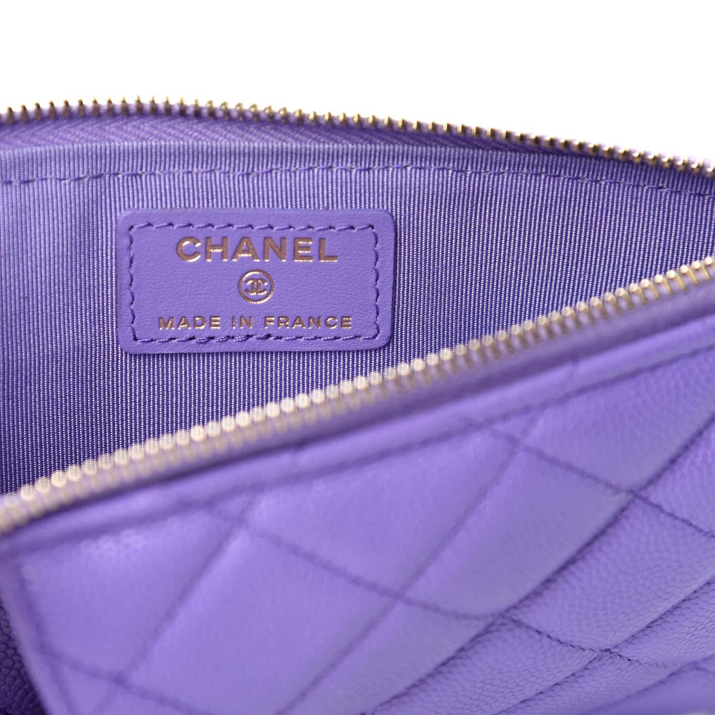Caviar Quilted Classic iPhone Pouch Purple