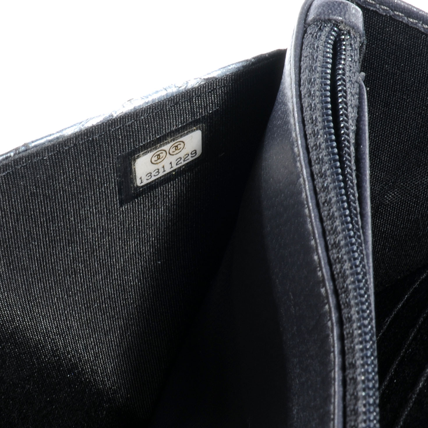 Chanel Python Wallet On Chain WOC Blue and Silver 8 of 8