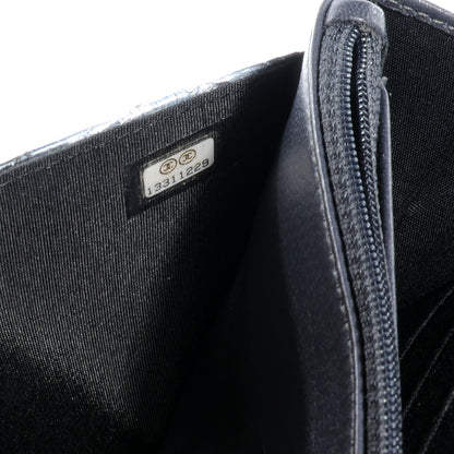 Chanel Python Wallet On Chain WOC Blue and Silver 8 of 8