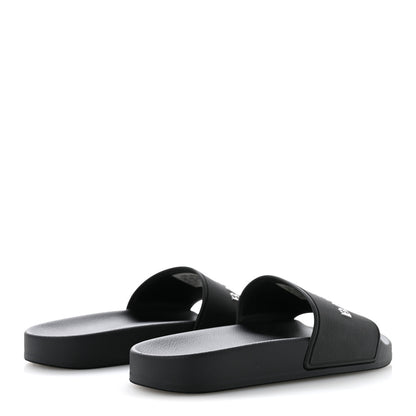Balenciaga Rubber Womens Logo Pool Slide Sandals 35 Black 5 of 9