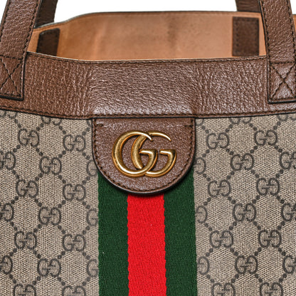 Gucci GG Supreme Monogram Web Ophidia Tote Brown 11 of 13