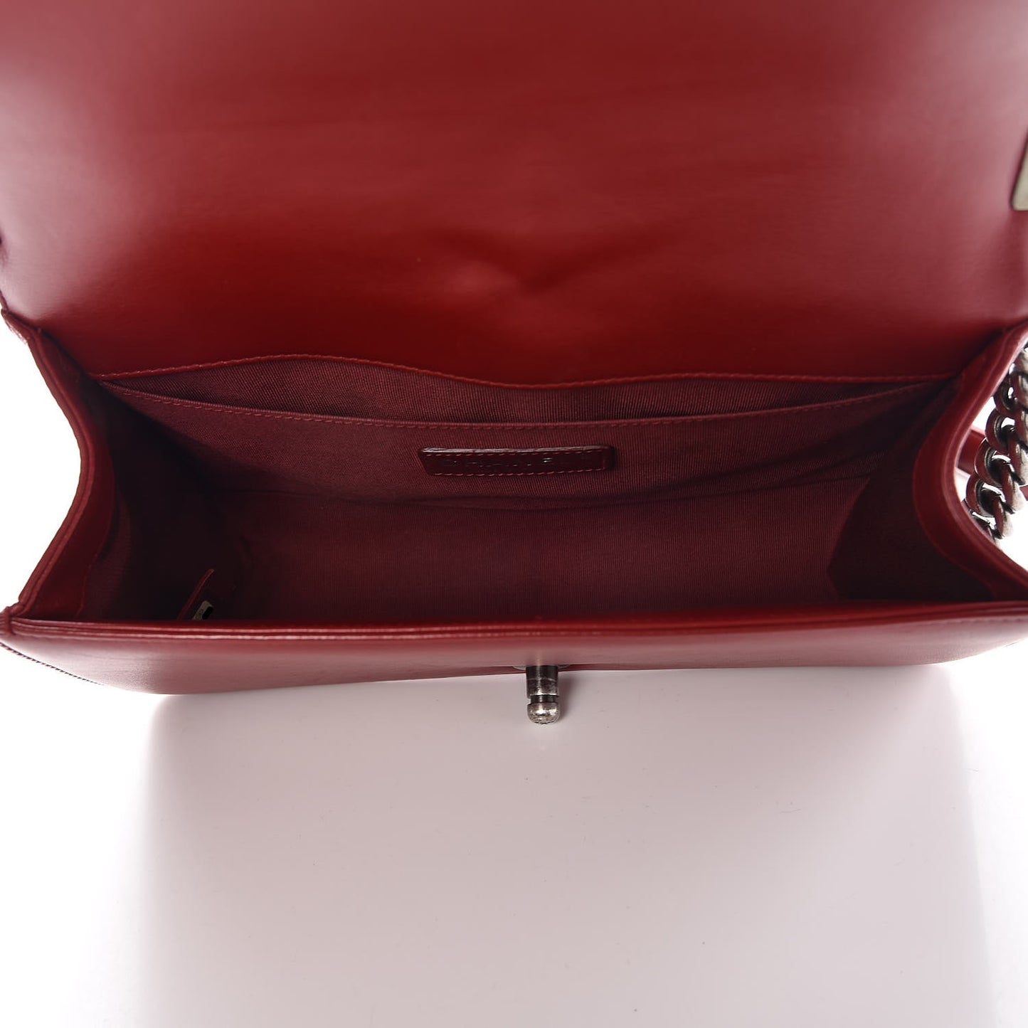 Lambskin Quilted Medium Boy Flap Red