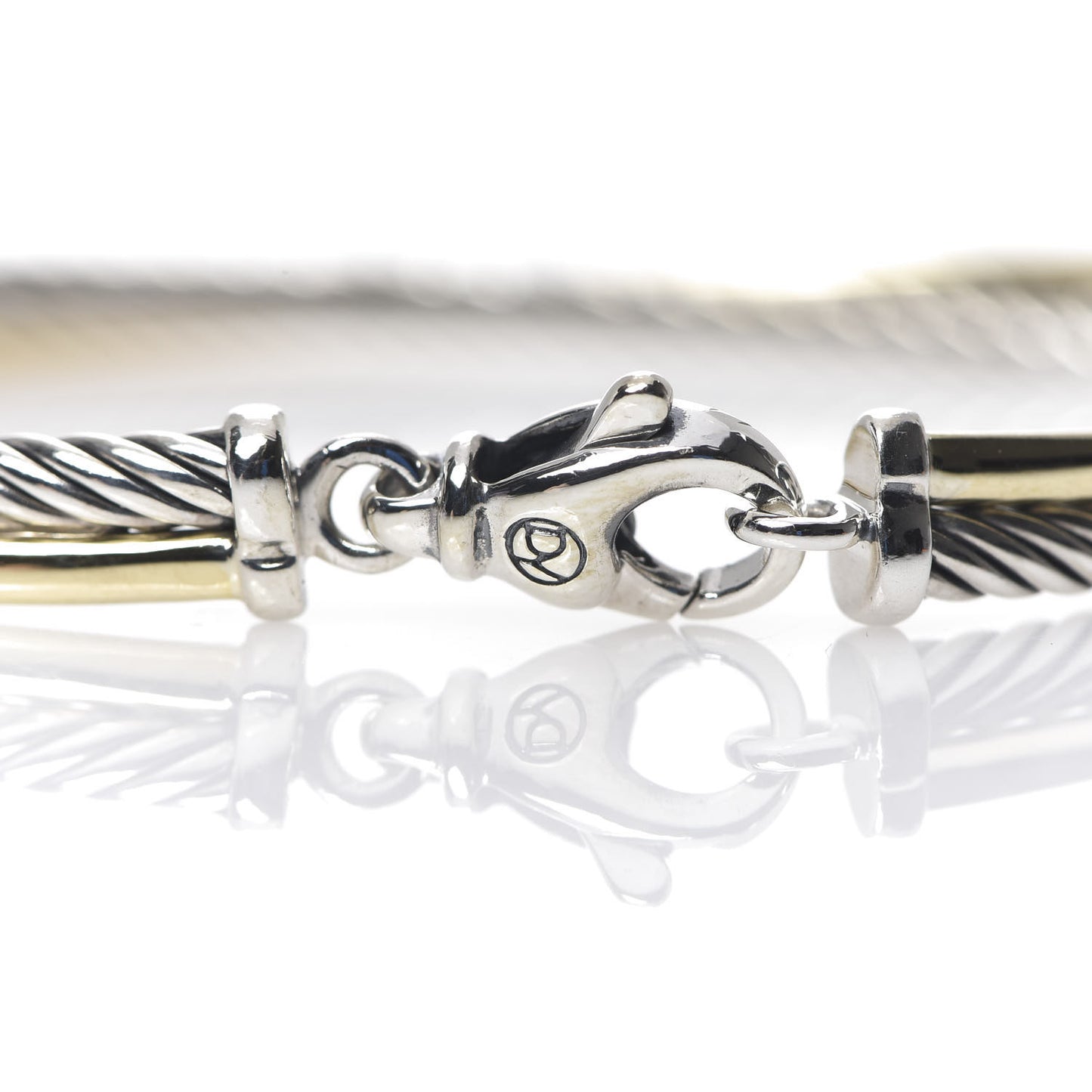 Sterling Silver 18K Yellow Gold 3mm Crossover Bracelet