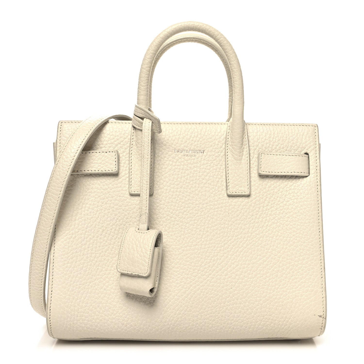 Saint Laurent Grained Calfskin Nano Sac De Jour Dove White 1 of 11