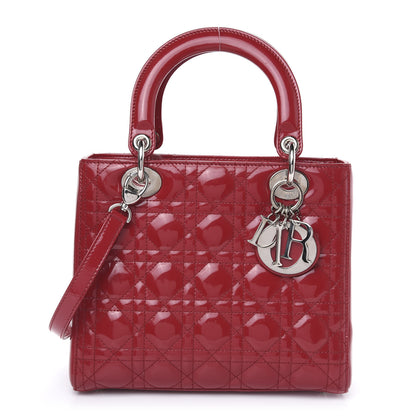 Christian Dior Patent Cannage Medium Lady Dior Red 1 of 12