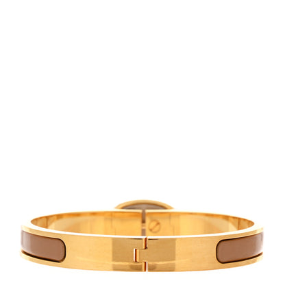 Hermes Enamel Mini Clic Chaine d'Ancre Bracelet PM Marron Glace 3 of 4