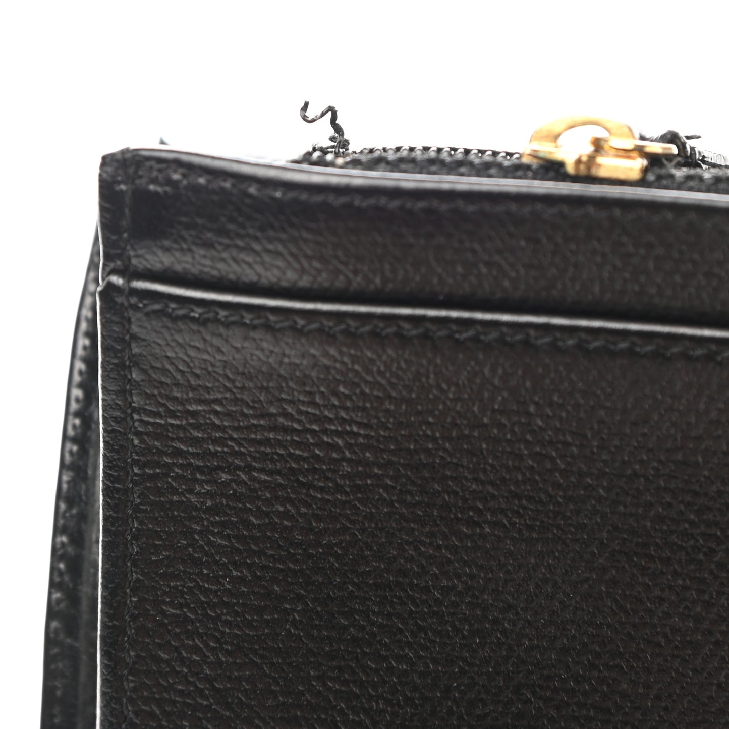 Grained Calfskin CC Button Yen Wallet Black
