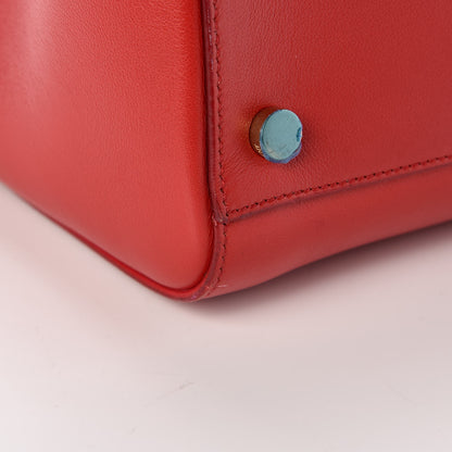 Saint Laurent Calfskin Medium Moujik Top Handle Bag Lipstick Red 13 of 18
