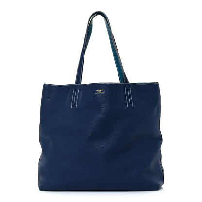 Hermes Taurillon Clemence Double Sens 36 Reversible Tote Bleu Sapphire Izmir 1 of 22