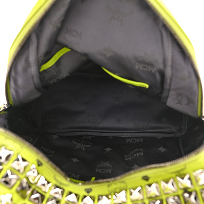 MCM Visetos Crown Stud Medium Stark Backpack Green 5 of 12