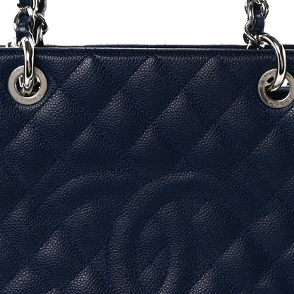 Chanel Caviar Quilted Grand Shopping Tote GST Dark Navy Blue 8 of 11