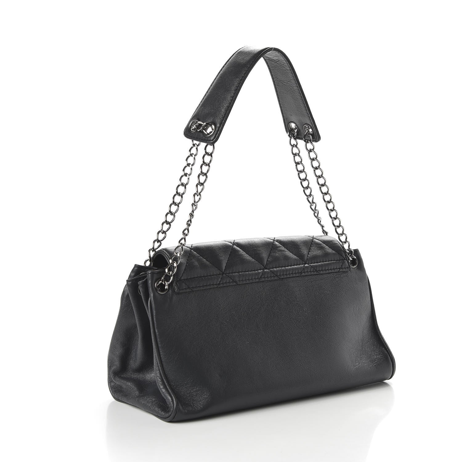 Chanel Calfskin Quilted Accordion Flap Grey 2 of 10