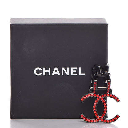 Chanel Crystal CC Single Clip On Earring Red 5 of 5