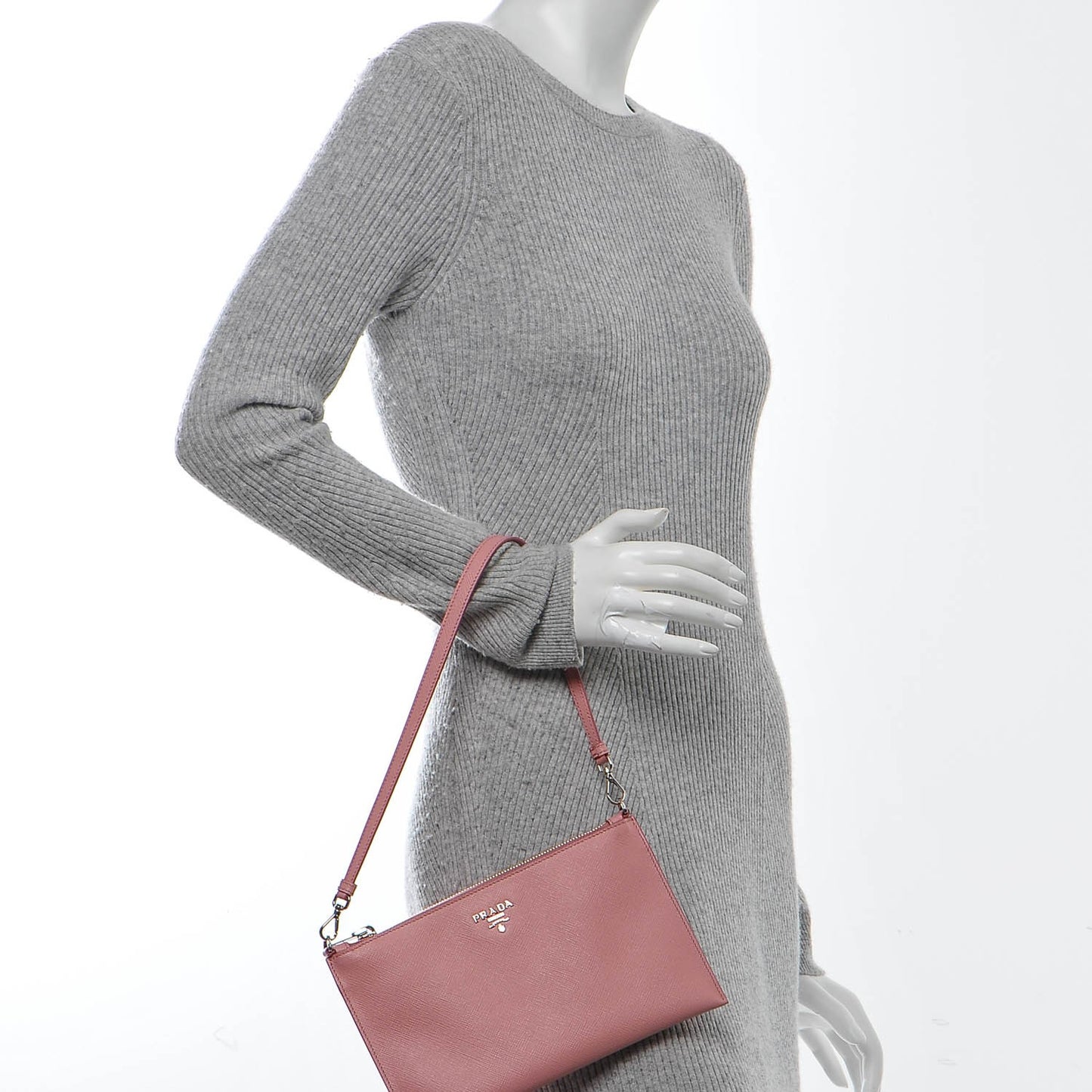 Saffiano Flat Zip Wristlet Petalo