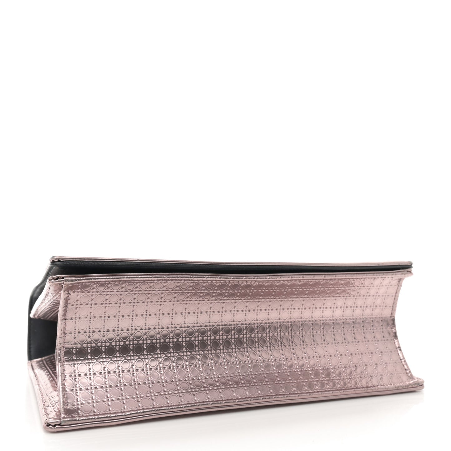 Metallic Patent Micro-Cannage Medium Diorama Flap Bag Pink